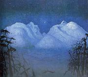 Harald Sohlberg Vinternatt i fjellene oil painting artist